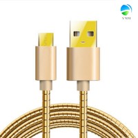 Colorful Metal spring Android data transfer micro usb charging cable