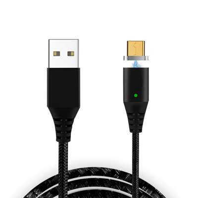 New Design 1M Round Type-c Magnetic Cable Connector Usb cable led light data cable fast charging